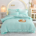Bộ đồ giường bộ đồ giường màu cam 100% Cotton Seersucker